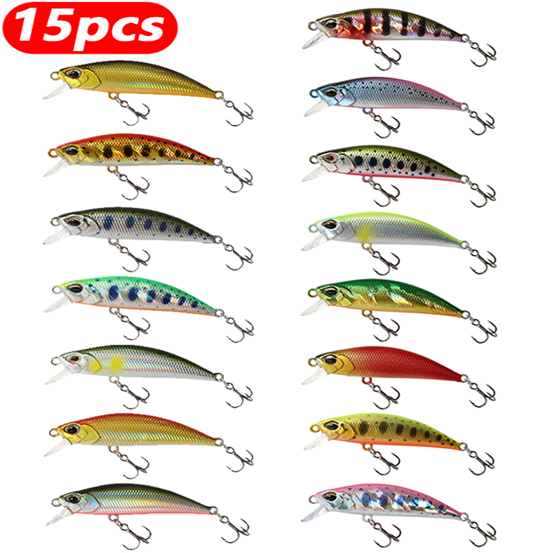 Fishing Lure Jerkbait - 15 قطعة طعوم صيد أسماك البلمة